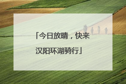 今日放晴，快来汉阳环湖骑行
