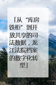 从“库房铁柜”到开放共享的司法数据，龙江法院档案的数字化转型