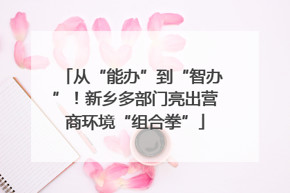 从“能办”到“智办”！新乡多部门亮出营商环境“组合拳”