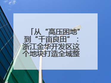 从“高压困地”到“千亩良田”：浙江金华开发区这个地块打造全域整治示范样本