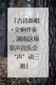 古诗新唱+交响伴奏，湖南这场童声音乐会“声”动三湘