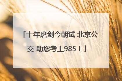 十年磨剑今朝试 北京公交 助您考上985！