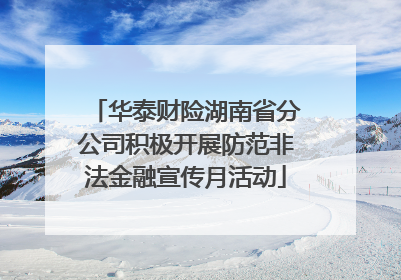 华泰财险湖南省分公司积极开展防范非法金融宣传月活动
