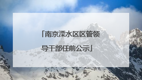 南京溧水区区管领导干部任前公示