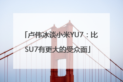 卢伟冰谈小米YU7：比SU7有更大的受众面