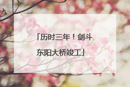 历时三年！剑斗东阳大桥竣工