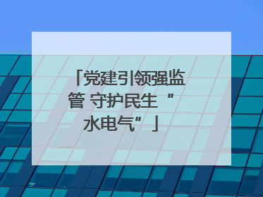 党建引领强监管 守护民生“水电气”