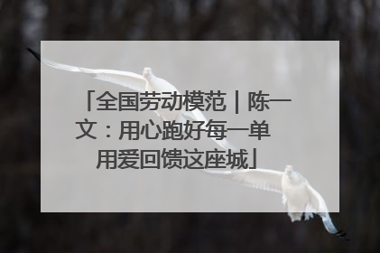 全国劳动模范｜陈一文：用心跑好每一单 用爱回馈这座城