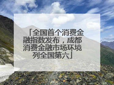 全国首个消费金融指数发布，成都消费金融市场环境列全国第六