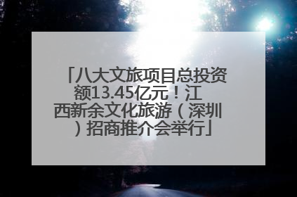 八大文旅项目总投资额13.45亿元！江西新余文化旅游（深圳）招商推介会举行