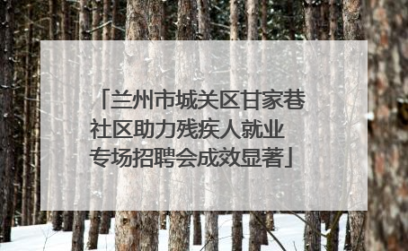 兰州市城关区甘家巷社区助力残疾人就业 专场招聘会成效显著