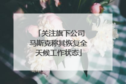 关注旗下公司 马斯克称其恢复全天候工作状态