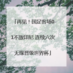 再见！国足客场0-1不敌印尼 连续六次无缘晋级世界杯