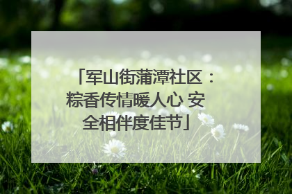 军山街蒲潭社区：粽香传情暖人心 安全相伴度佳节