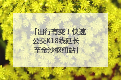 出行有变！快速公交K18线延长至金沙枢纽站