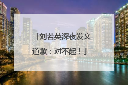 刘若英深夜发文道歉：对不起！