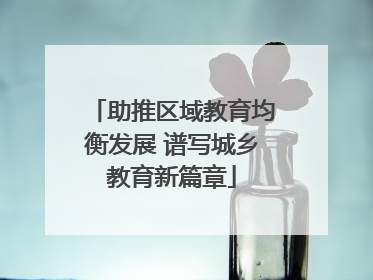 助推区域教育均衡发展 谱写城乡教育新篇章