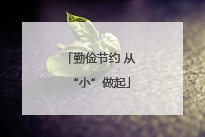 勤俭节约 从“小”做起