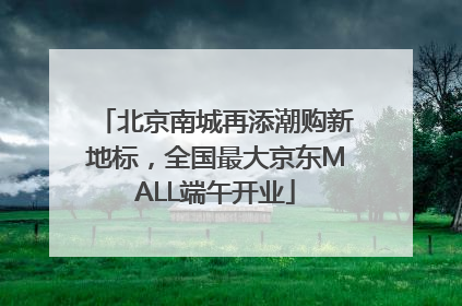 北京南城再添潮购新地标，全国最大京东MALL端午开业