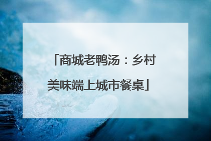 商城老鸭汤：乡村美味端上城市餐桌