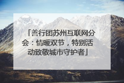 善行团苏州互联网分会：情暖双节，特别活动致敬城市守护者
