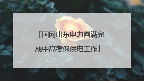 国网山东电力圆满完成中高考保供电工作