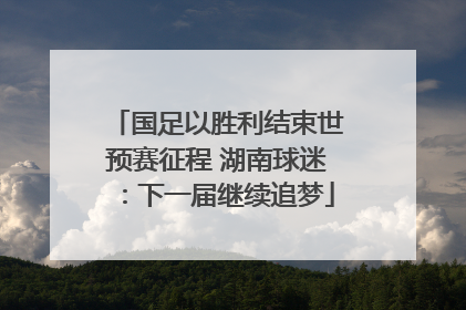 国足以胜利结束世预赛征程 湖南球迷：下一届继续追梦