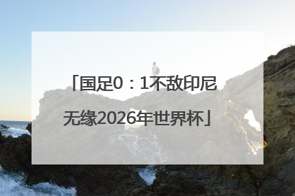 国足0：1不敌印尼 无缘2026年世界杯