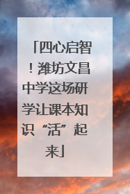 四心启智！潍坊文昌中学这场研学让课本知识“活”起来