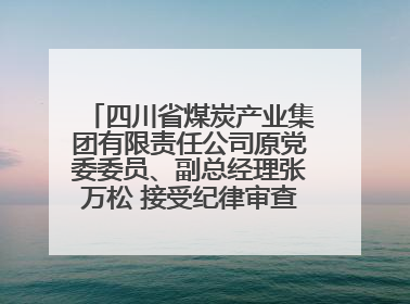 四川省煤炭产业集团有限责任公司原党委委员、副总经理张万松 接受纪律审查和监察调查