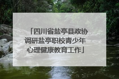 四川省盐亭县政协调研盐亭职校青少年心理健康教育工作