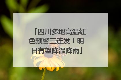 四川多地高温红色预警三连发！明日有望降温降雨