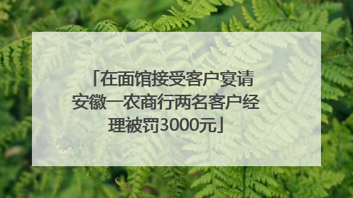 在面馆接受客户宴请 安徽一农商行两名客户经理被罚3000元