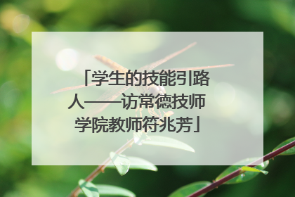 学生的技能引路人——访常德技师学院教师符兆芳