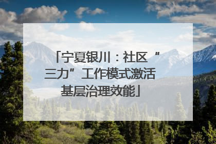 宁夏银川：社区“三力”工作模式激活基层治理效能