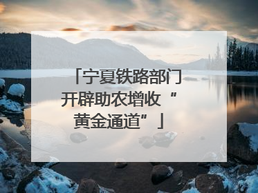 宁夏铁路部门开辟助农增收“黄金通道”