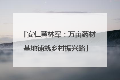 安仁黄林军：万亩药材基地铺就乡村振兴路