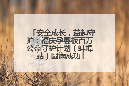 安全成长，益起守护：福庆孕婴板百万公益守护计划（蚌埠站）圆满成功