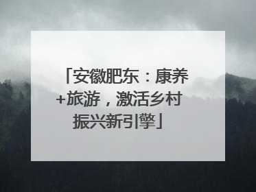 安徽肥东：康养+旅游，激活乡村振兴新引擎