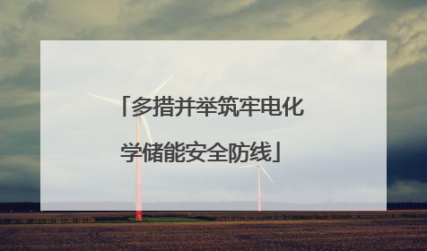 多措并举筑牢电化学储能安全防线