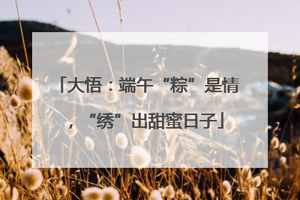 大悟：端午“粽”是情，“绣”出甜蜜日子