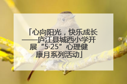 心向阳光，快乐成长——庐江县城西小学开展“5·25”心理健康月系列活动