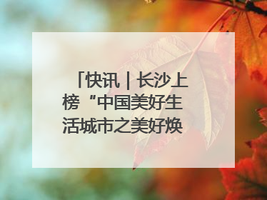 快讯｜长沙上榜“中国美好生活城市之美好焕新典范城市”