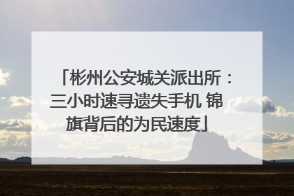 彬州公安城关派出所：三小时速寻遗失手机 锦旗背后的为民速度