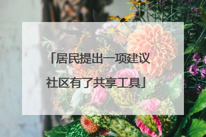居民提出一项建议 社区有了共享工具