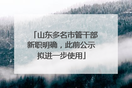 山东多名市管干部新职明确，此前公示拟进一步使用