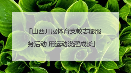 山西开展体育支教志愿服务活动 用运动浇灌成长