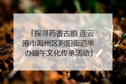 探寻药香古韵 连云港市海州区朐阳街道举办端午文化传承活动