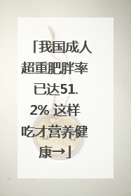 我国成人超重肥胖率已达51.2% 这样吃才营养健康→