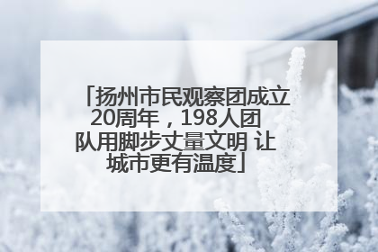 扬州市民观察团成立20周年，198人团队用脚步丈量文明 让城市更有温度